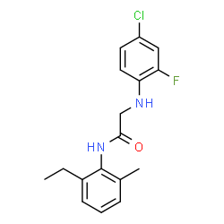 ChemSpider 2D Image | N~2~-(4-Chloro-2-fluorophenyl)-N-(2-ethyl-6-methylphenyl)glycinamide | C17H18ClFN2O