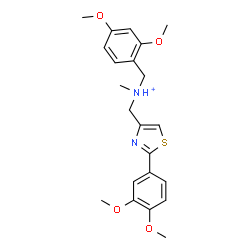 ChemSpider 2D Image | (2,4-Dimethoxyphenyl)-N-{[2-(3,4-dimethoxyphenyl)-1,3-thiazol-4-yl]methyl}-N-methylmethanaminium | C22H27N2O4S