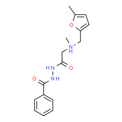 ChemSpider 2D Image | 2-(2-Benzoylhydrazino)-N-methyl-N-[(5-methyl-2-furyl)methyl]-2-oxoethanaminium | C16H20N3O3