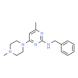 ChemSpider 2D Image | N-Benzyl-4-methyl-6-(4-methyl-1-piperazinyl)-2-pyrimidinamine | C17H23N5