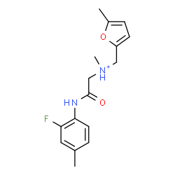 ChemSpider 2D Image | 2-[(2-Fluoro-4-methylphenyl)amino]-N-methyl-N-[(5-methyl-2-furyl)methyl]-2-oxoethanaminium | C16H20FN2O2