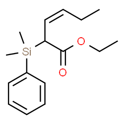 ChemSpider 2D Image | Ethyl (3Z)-2-[dimethyl(phenyl)silyl]-3-hexenoate | C16H24O2Si