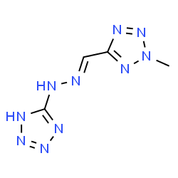 ChemSpider 2D Image | 5-{(2E)-2-[(2-Methyl-2H-tetrazol-5-yl)methylene]hydrazino}-1H-tetrazole | C4H6N10