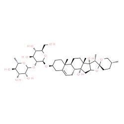 ChemSpider 2D Image | (3beta,25R)-14,17-Dihydroxyspirost-5-en-3-yl 2-O-(6-deoxy-L-mannopyranosyl)-beta-D-glucopyranoside | C39H62O14