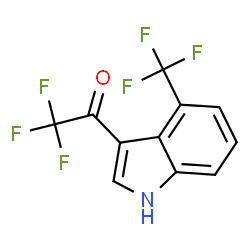 ChemSpider 2D Image | 2,2,2-Trifluoro-1-[4-(trifluoromethyl)-1H-indol-3-yl]ethanone | C11H5F6NO