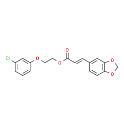 ChemSpider 2D Image | 2-(3-Chlorophenoxy)ethyl (2E)-3-(1,3-benzodioxol-5-yl)acrylate | C18H15ClO5