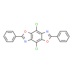 ChemSpider 2D Image | 4,8-Dichloro-2,6-diphenyl[1,3]oxazolo[5,4-f][1,3]benzoxazole | C20H10Cl2N2O2
