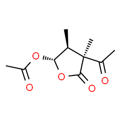 ChemSpider 2D Image | (2S,3S,4S)-4-Acetyl-3,4-dimethyl-5-oxotetrahydro-2-furanyl acetate | C10H14O5