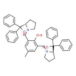 ChemSpider 2D Image | 2-({(2R)-2-[Hydroxy(diphenyl)methyl]-1-pyrrolidinyl}methyl)-6-({(2S)-2-[hydroxy(diphenyl)methyl]-1-pyrrolidinyl}methyl)-4-methylphenol | C43H46N2O3