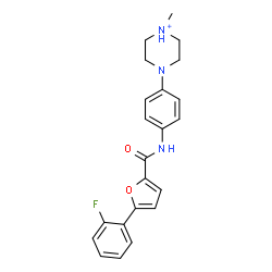 ChemSpider 2D Image | 4-(4-{[5-(2-Fluorophenyl)-2-furoyl]amino}phenyl)-1-methylpiperazin-1-ium | C22H23FN3O2