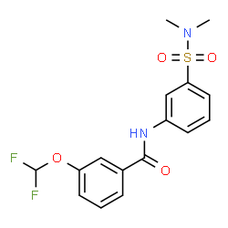 ChemSpider 2D Image | 3-(Difluoromethoxy)-N-[3-(dimethylsulfamoyl)phenyl]benzamide | C16H16F2N2O4S
