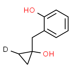 ChemSpider 2D Image | 2-{[1-Hydroxy(2-~2~H_1_)cyclopropyl]methyl}phenol | C10H11DO2