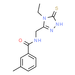 ChemSpider 2D Image | N-[(4-ethyl-5-sulfanyl-4H-1,2,4-triazol-3-yl)methyl]-3-methylbenzamide | C13H16N4OS