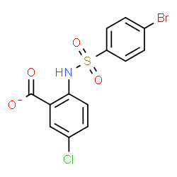 ChemSpider 2D Image | 2-{[(4-Bromophenyl)sulfonyl]amino}-5-chlorobenzoate | C13H8BrClNO4S