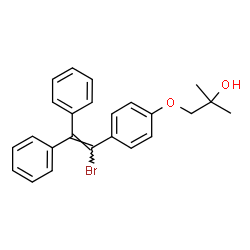 ChemSpider 2D Image | 1-[4-(1-Bromo-2,2-diphenylvinyl)phenoxy]-2-methyl-2-propanol | C24H23BrO2