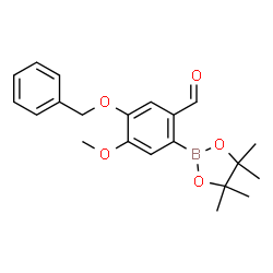 ChemSpider 2D Image | 5-(Benzyloxy)-4-methoxy-2-(4,4,5,5-tetramethyl-1,3,2-dioxaborolan-2-yl)benzaldehyde | C21H25BO5