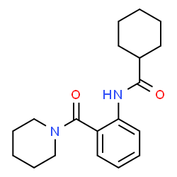ChemSpider 2D Image | N-[2-(1-Piperidinylcarbonyl)phenyl]cyclohexanecarboxamide | C19H26N2O2