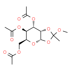 ChemSpider 2D Image | 3,4,6-Tri-O-acetyl-1,2-O-(1-methoxyethylidene)-alpha-L-gulopyranose | C15H22O10