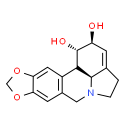 ChemSpider 2D Image | (1S,2S,12bS,12cS)-2,4,5,7,12b,12c-Hexahydro-1H-[1,3]dioxolo[4,5-j]pyrrolo[3,2,1-de]phenanthridine-1,2-diol | C16H17NO4