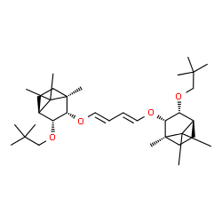 ChemSpider 2D Image | (1R,2S,3R,4S,1'R,2'S,3'R,4'S)-2,2'-[(1E,3E)-1,3-Butadiene-1,4-diylbis(oxy)]bis[3-(2,2-dimethylpropoxy)-1,7,7-trimethylbicyclo[2.2.1]heptane] | C34H58O4