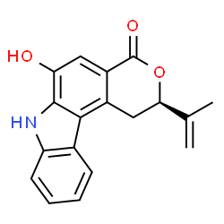 ChemSpider 2D Image | (2R)-6-Hydroxy-2-isopropenyl-1,7-dihydropyrano[3,4-c]carbazol-4(2H)-one | C18H15NO3