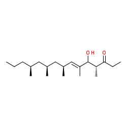 ChemSpider 2D Image | (4R,6E,8S,10S,12S)-5-Hydroxy-4,6,8,10,12-pentamethyl-6-pentadecen-3-one | C20H38O2