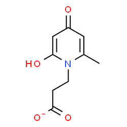 ChemSpider 2D Image | 3-(2-Hydroxy-6-methyl-4-oxo-1(4H)-pyridinyl)propanoate | C9H10NO4