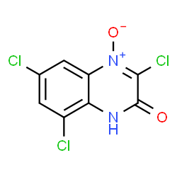 ChemSpider 2D Image | 3,6,8-Trichloro-2(1H)-quinoxalinone 4-oxide | C8H3Cl3N2O2
