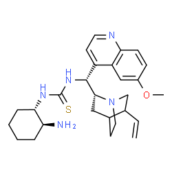 ChemSpider 2D Image | 1-[(1S,2S)-2-Aminocyclohexyl]-3-[(3xi,9R)-6'-methoxycinchonan-9-yl]thiourea | C27H37N5OS