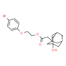 ChemSpider 2D Image | 2-(4-Bromophenoxy)ethyl [(5R,7S)-3-hydroxyadamantan-1-yl]acetate | C20H25BrO4