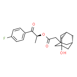 ChemSpider 2D Image | (2S)-1-(4-Fluorophenyl)-1-oxo-2-propanyl [(5R,7S)-3-hydroxyadamantan-1-yl]acetate | C21H25FO4