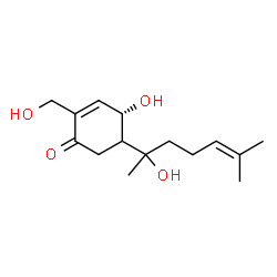 ChemSpider 2D Image | (4S)-4-Hydroxy-2-(hydroxymethyl)-5-(2-hydroxy-6-methyl-5-hepten-2-yl)-2-cyclohexen-1-one | C15H24O4
