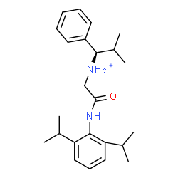 ChemSpider 2D Image | (1R)-N-{2-[(2,6-Diisopropylphenyl)amino]-2-oxoethyl}-2-methyl-1-phenyl-1-propanaminium | C24H35N2O