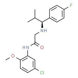ChemSpider 2D Image | N-(5-Chloro-2-methoxyphenyl)-N~2~-[(1S)-1-(4-fluorophenyl)-2-methylpropyl]glycinamide | C19H22ClFN2O2