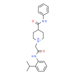 ChemSpider 2D Image | 1-{2-[(2-Isopropylphenyl)amino]-2-oxoethyl}-4-(phenylcarbamoyl)piperidinium | C23H30N3O2