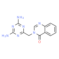 ChemSpider 2D Image | 3-[(4,6-Diamino-1,3,5-triazin-2-yl)methyl]-4(3H)-quinazolinone | C12H11N7O
