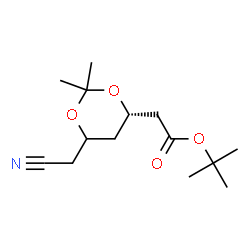ChemSpider 2D Image | 2-Methyl-2-propanyl [(4S)-6-(cyanomethyl)-2,2-dimethyl-1,3-dioxan-4-yl]acetate | C14H23NO4