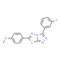 ChemSpider 2D Image | 3-(3-Fluorophenyl)-6-(4-methoxyphenyl)[1,2,4]triazolo[3,4-b][1,3,4]thiadiazole | C16H11FN4OS