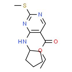 ChemSpider 2D Image | ethyl 4-(cyclopentylamino)-2-(methylthio)pyrimidine-5-carboxylate | C13H19N3O2S