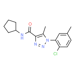 ChemSpider 2D Image | 1-(2-Chloro-5-methylphenyl)-N-cyclopentyl-5-methyl-1H-1,2,3-triazole-4-carboxamide | C16H19ClN4O