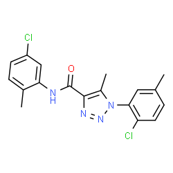 ChemSpider 2D Image | 1-(2-Chloro-5-methylphenyl)-N-(5-chloro-2-methylphenyl)-5-methyl-1H-1,2,3-triazole-4-carboxamide | C18H16Cl2N4O