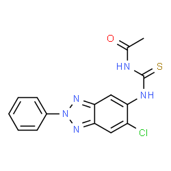 ChemSpider 2D Image | N-[(6-Chloro-2-phenyl-2H-benzotriazol-5-yl)carbamothioyl]acetamide | C15H12ClN5OS