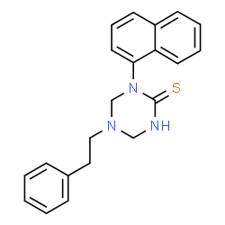 ChemSpider 2D Image | 1-(1-Naphthyl)-5-(2-phenylethyl)-1,3,5-triazinane-2-thione | C21H21N3S