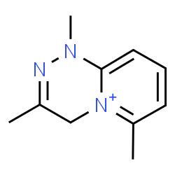 ChemSpider 2D Image | 1,3,6-Trimethyl-1,4-dihydropyrido[2,1-c][1,2,4]triazin-5-ium | C10H14N3