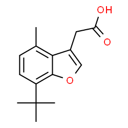 ChemSpider 2D Image | (7-tert-Butyl-4-methyl-1-benzofuran-3-yl)acetic acid | C15H18O3