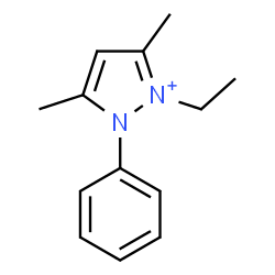 ChemSpider 2D Image | 2-Ethyl-3,5-dimethyl-1-phenyl-1H-pyrazol-2-ium | C13H17N2