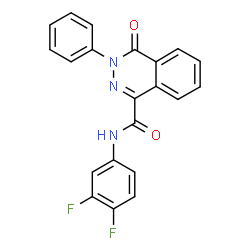 ChemSpider 2D Image | N-(3,4-Difluorophenyl)-4-oxo-3-phenyl-3,4-dihydro-1-phthalazinecarboxamide | C21H13F2N3O2