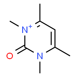 ChemSpider 2D Image | 1,3,4,6-Tetramethyl-2-oxo-2,3-dihydropyrimidin-1-ium | C8H13N2O