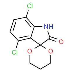 ChemSpider 2D Image | 4',7'-Dichlorospiro[1,3-dioxane-2,3'-indol]-2'(1'H)-one | C11H9Cl2NO3