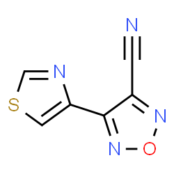 ChemSpider 2D Image | 4-(1,3-Thiazol-4-yl)-1,2,5-oxadiazole-3-carbonitrile | C6H2N4OS